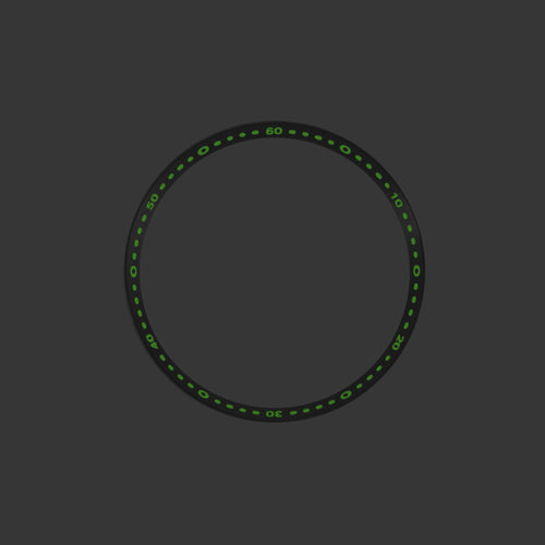 SKX / SRPD Chapter Ring: Brushed Black Stainless Steel with Luminous Markers