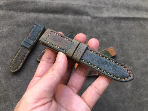 Camo Vegetable Tanned Leather Strap
